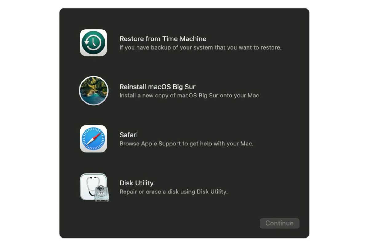 Utilidades de recuperación de macOS