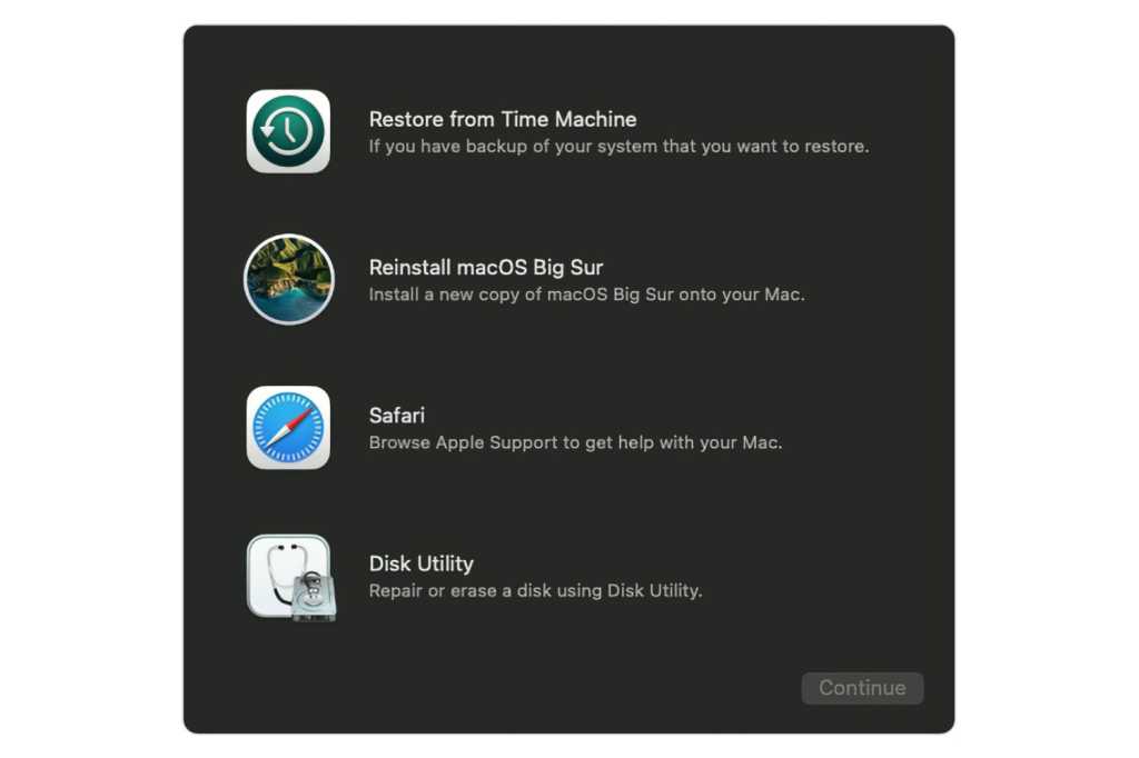 Utilidades de recuperación de macOS