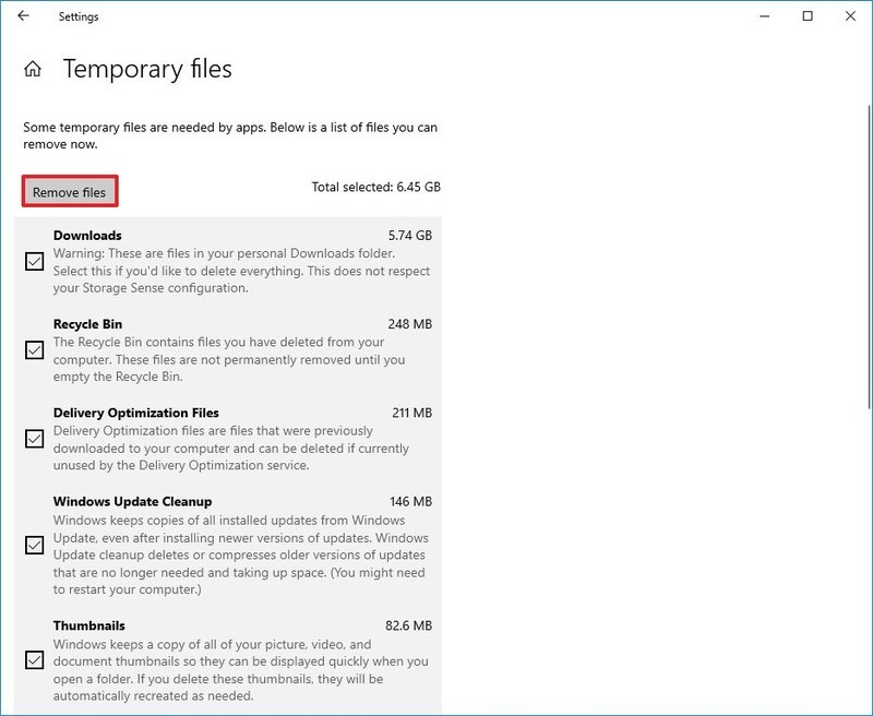 Windows 10 eliminar archivos temporales