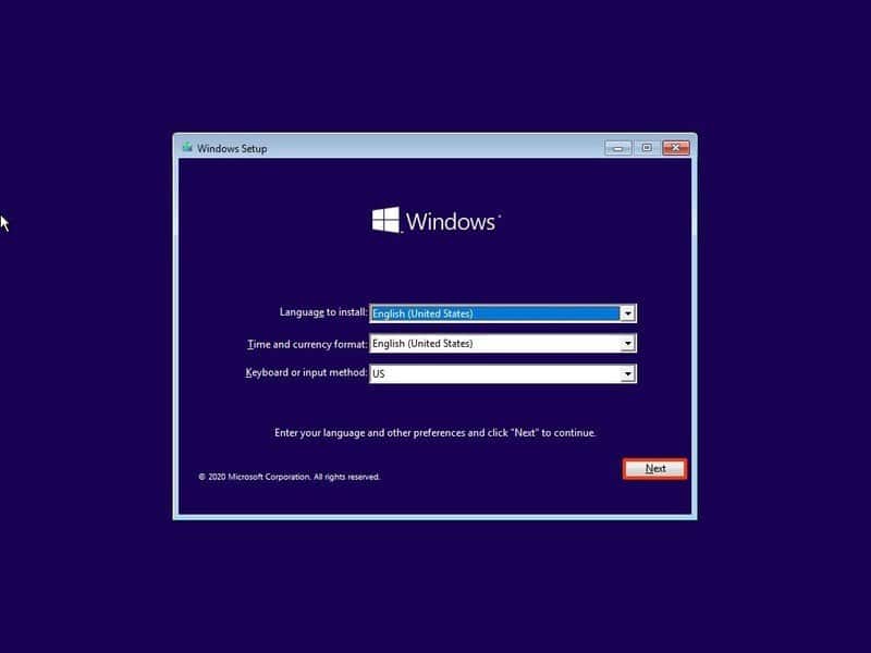 Siguiente opción de configuración de Windows 10 