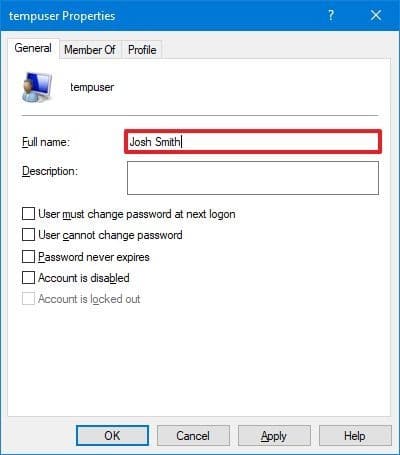 Administración de equipos cambiar el nombre de la cuenta de Windows 10