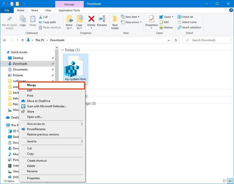 Windows 10 cambia la fuente predeterminada con el archivo de registro