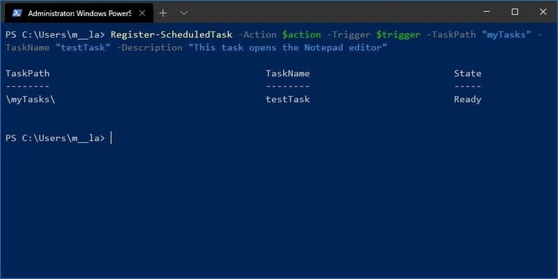PowerShell crear tarea programada