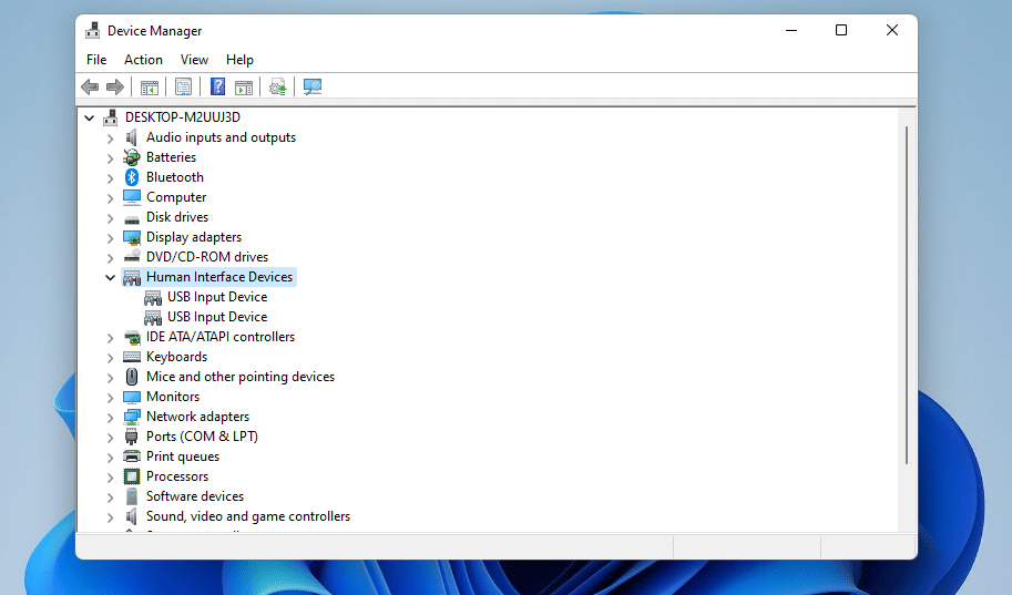 La pantalla táctil de Windows 11 de la categoría Dispositivos de interfaz humana no funciona
