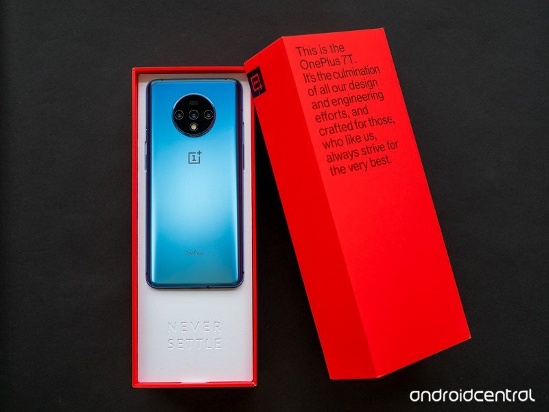 OnePlus 7T in its retail packaging