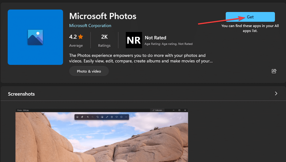 La aplicación de fotos de la página de la aplicación Microsoft Photos no funciona windows 11