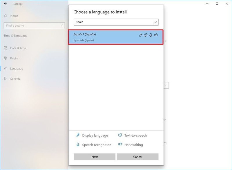 Windows 10 elige el idioma para instalar