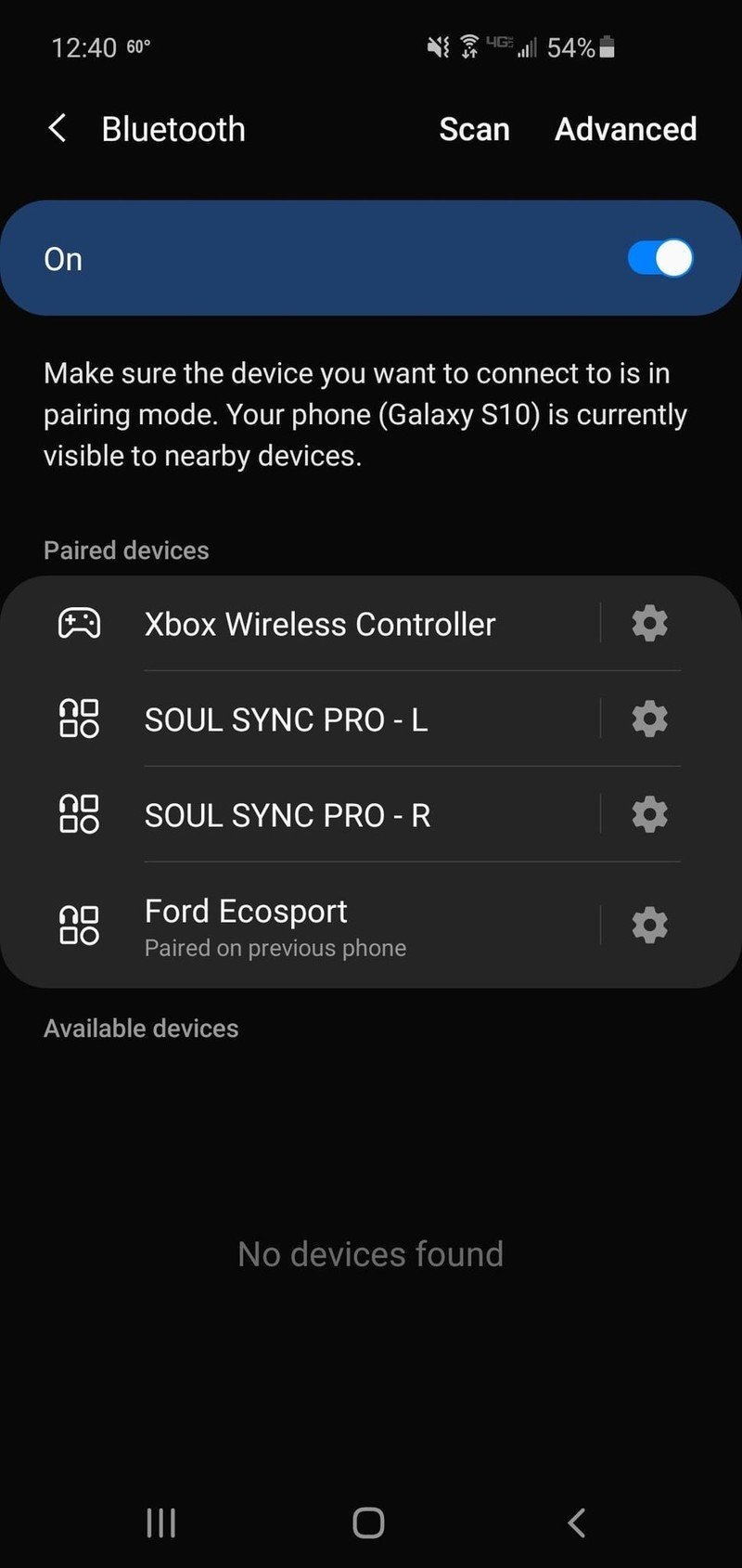 Controlador Xbox One Conexión Bluetooth Android