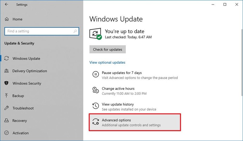 Opciones avanzadas de Windows 10