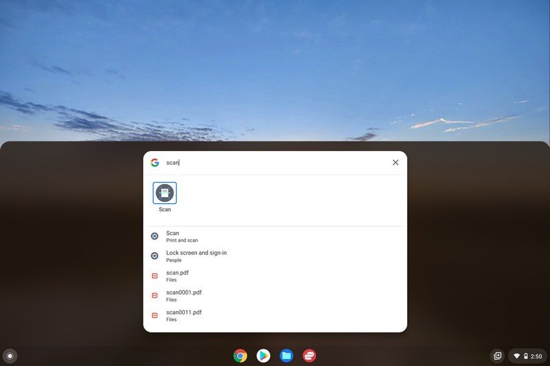 Captura de pantalla de Chromebook Scan