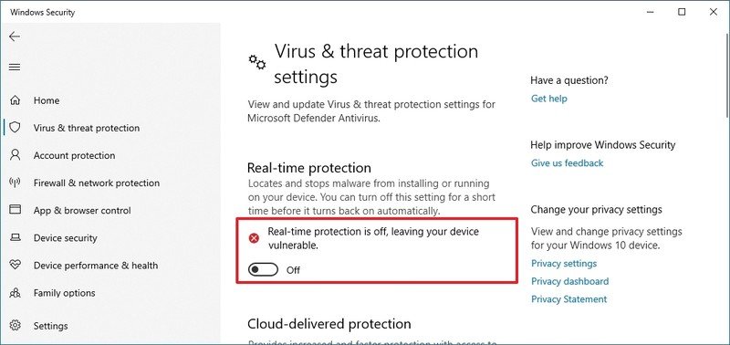 Desactivar el antivirus Defender temporalmente