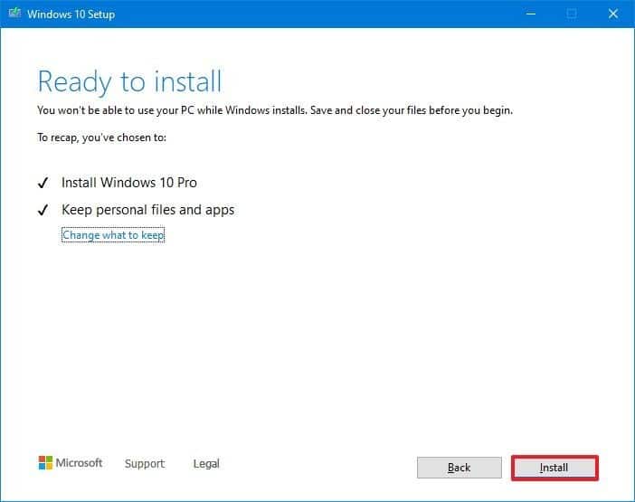 Opción de actualización de Windows 10 con la herramienta de creación de medios