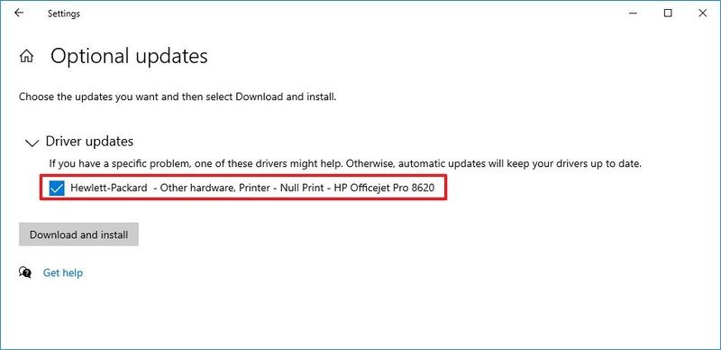 Actualizaciones de controladores de descarga de Windows Update