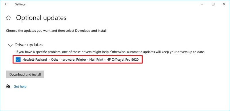 Actualizaciones de controladores de descarga de Windows Update