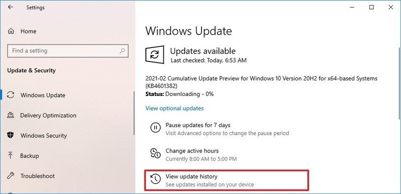 Windows 10 ver historial de actualizaciones
