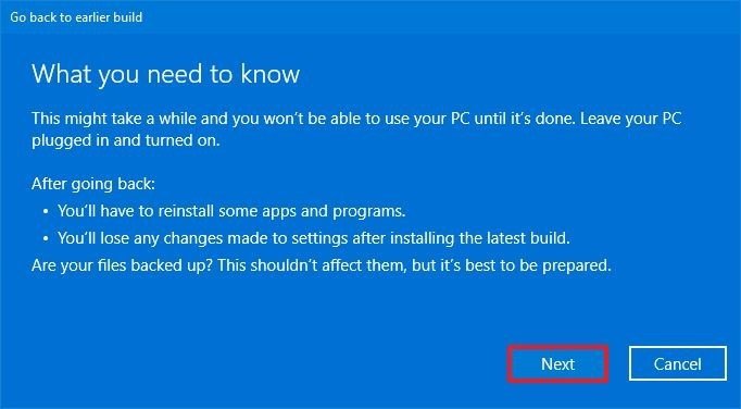 Detalles de la actualización de la función de desinstalación de Windows 10