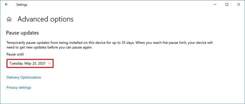 Windows 10 pausa las actualizaciones automáticas