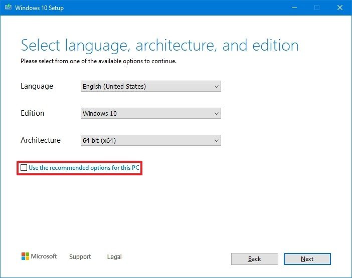 La herramienta de creación de medios cambia la configuración de Windows 10