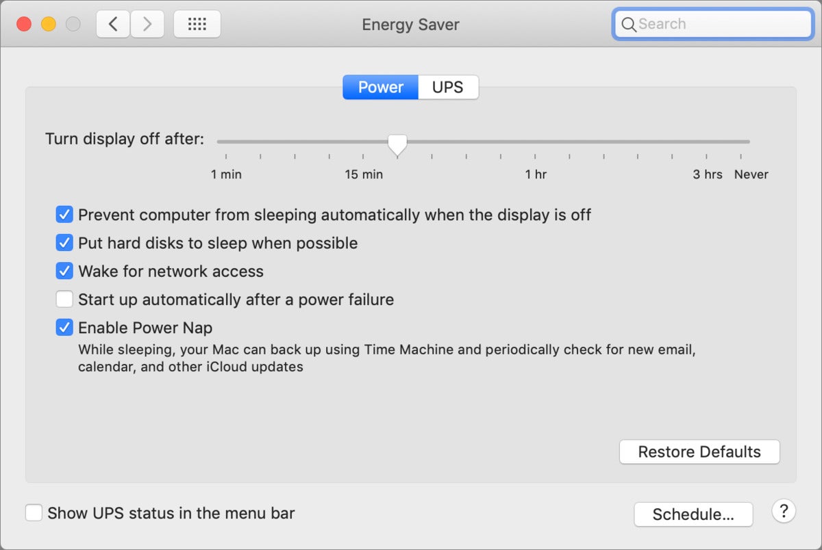 mac911 ahorrador de energía mojave