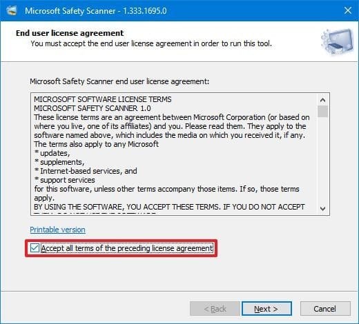 Asistente para el escáner de seguridad de Microsoft