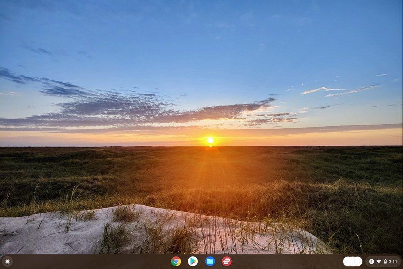 Captura de pantalla de la pantalla de inicio de Chromebook