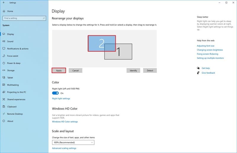 Reorganizar pantallas en Windows 10