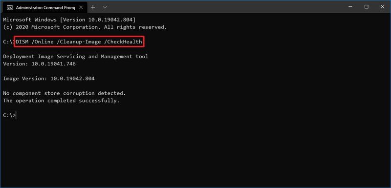 DISM CheckHealth