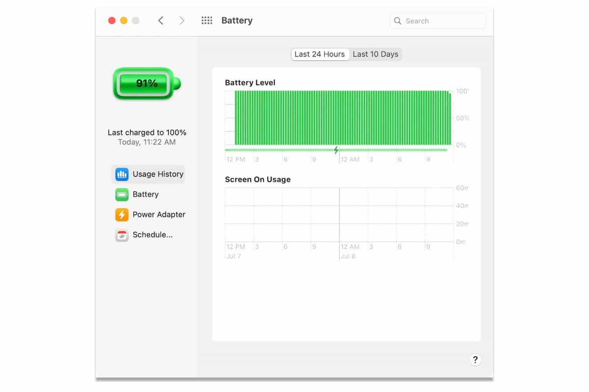 preferencia de sistema de batería de uso macos big sur