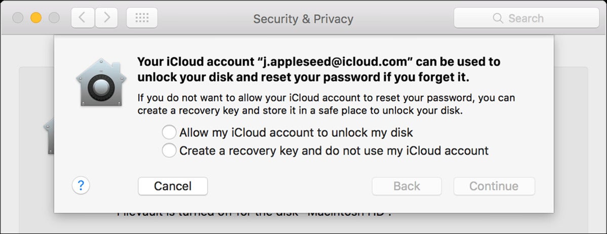 osx elcapitan seguridad privacidad filevault hoja de claves de recuperación