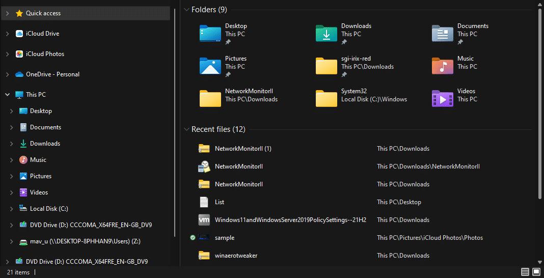 Explorador de archivos de pantalla completa Windows 11, explorador de archivos con retraso