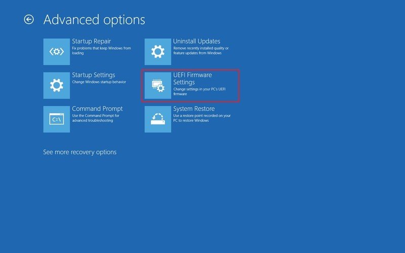 Configuración de firmware UEFI