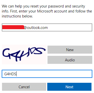 Ingrese su identificación de correo electrónico y captcha de seguridad