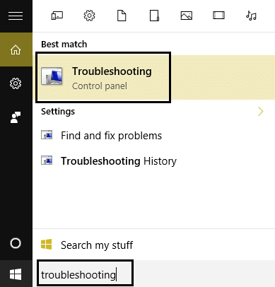 solución de problemas del panel de control |  Solucionar el error de actualización de Windows 0x8024a000