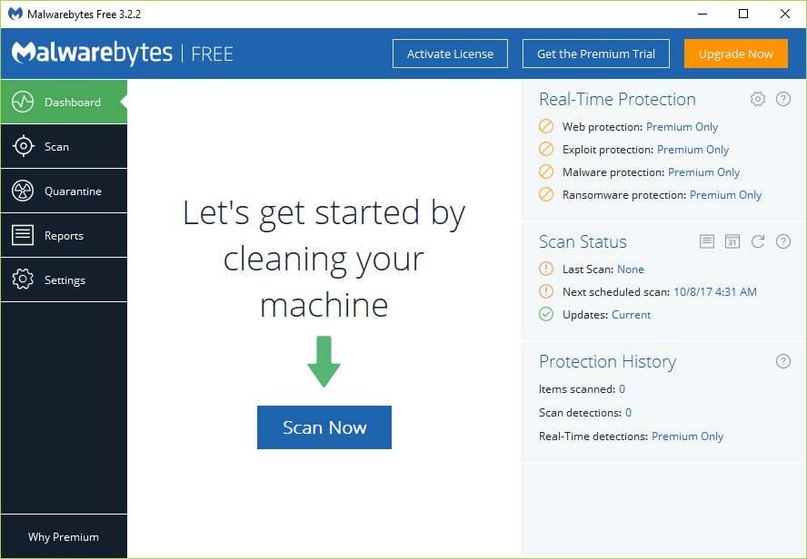 Haga clic en Escanear ahora una vez que ejecute Malwarebytes Anti-Malware |  Reparar Internet Explorer ha dejado de funcionar debido a iertutil.dll