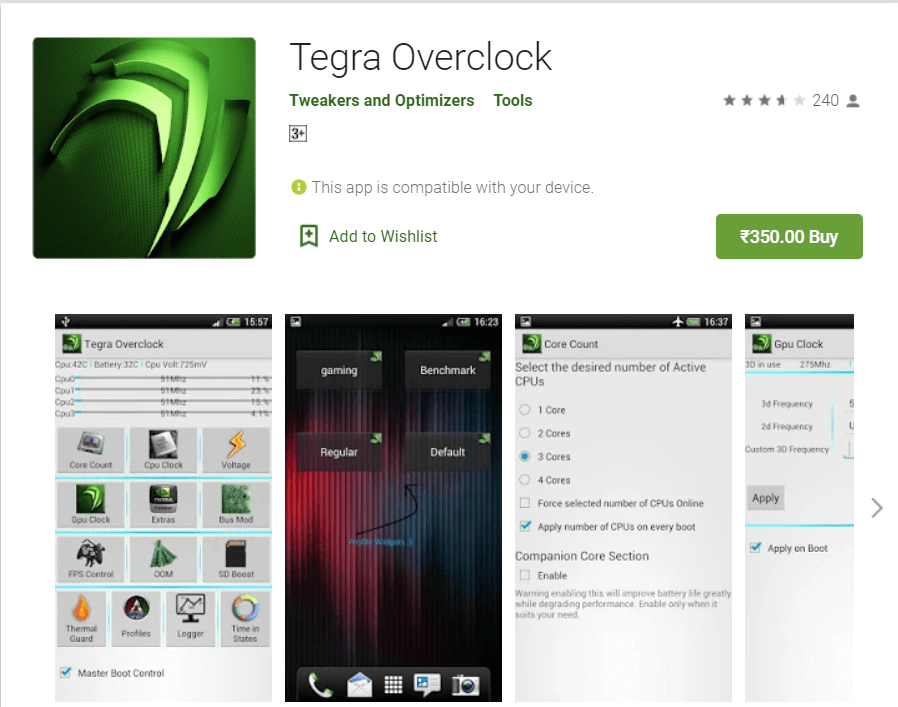 OverClock de Tegra |  Overclock Android para aumentar el rendimiento