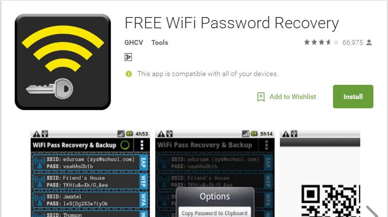 Descarga la aplicación Wi-Fi Password Recovery de Google Play Store