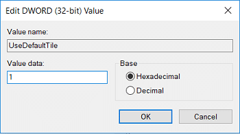 Establezca el valor de UseDefaultTitle en 1 y luego haga clic en Aceptar