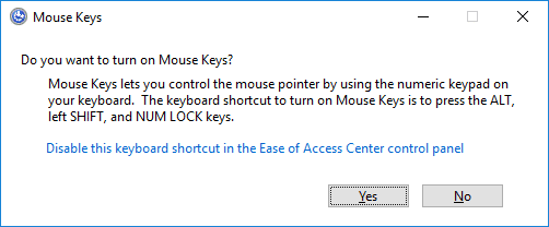 Habilitar las opciones de las teclas del mouse en Windows 10 |  Haga clic derecho usando el teclado en Windows