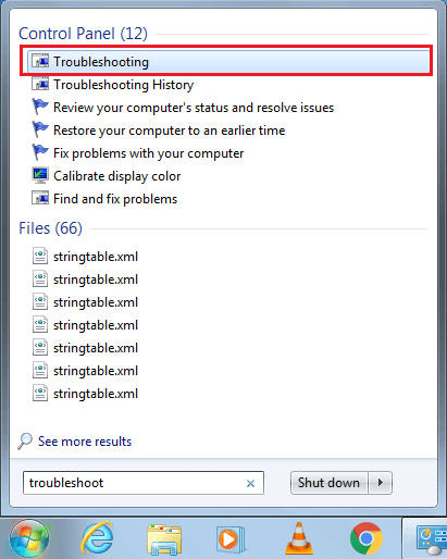 Haga clic en Solución de problemas para iniciar el programa |  Arreglar las actualizaciones de Windows 7 que no se descargan