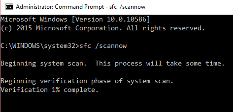 sfc escanear ahora el verificador de archivos del sistema