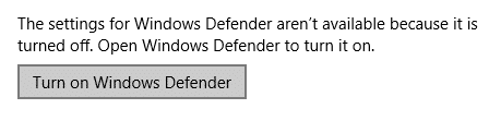 Activa Windows Defender