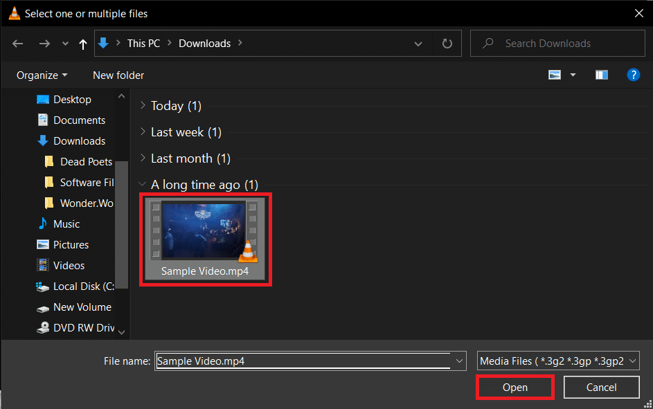 Navegue hasta el destino del video, haga clic izquierdo sobre él para seleccionarlo y presione Intro.  |  ¿Cómo quitar audio de video en Windows 10?