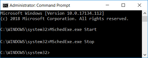 Iniciar manualmente el mantenimiento automático MSchedExe.exe Inicio |  Iniciar manualmente el mantenimiento automático en Windows 10