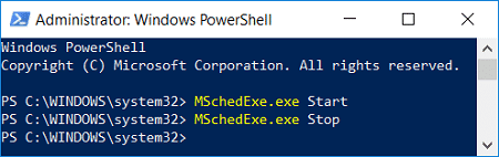 Iniciar manualmente el mantenimiento automático mediante PowerShell |  Iniciar manualmente el mantenimiento automático en Windows 10