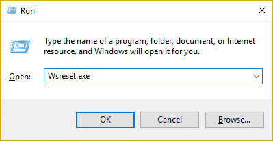 wsreset para restablecer la memoria caché de la aplicación de la tienda de Windows