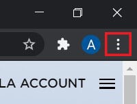 Haga clic en los tres puntos en la esquina superior derecha en cromo