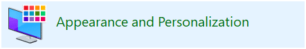 Panel de control interior Haga clic en Apariencia y personalización
