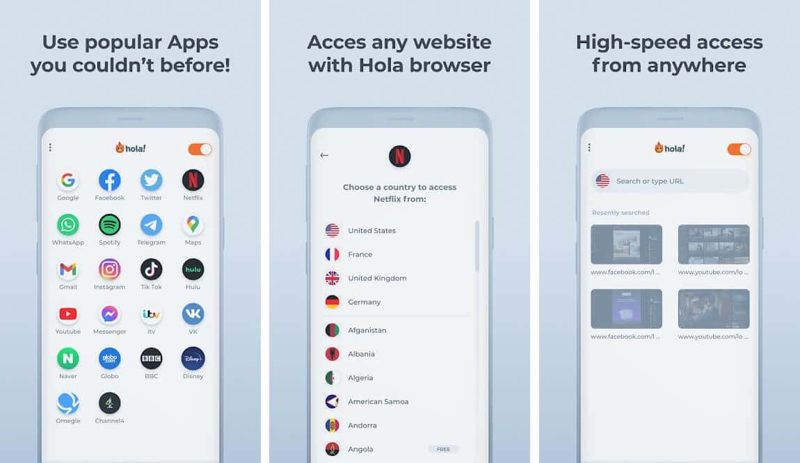 Hola |  Cómo acceder a sitios bloqueados en Android