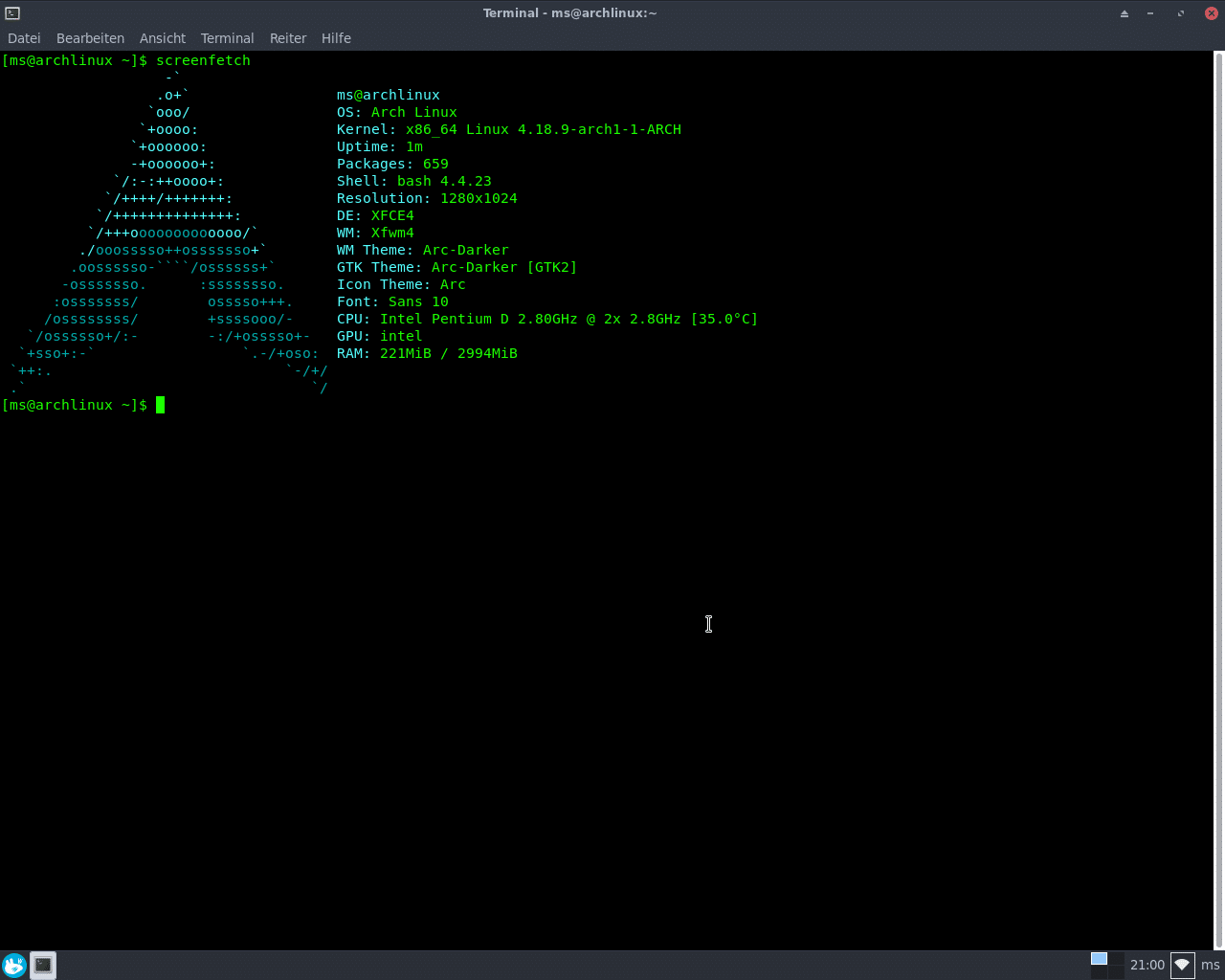 Bash открыть файл. Linux Terminal. Arch Linux терминал. Archlinux xfce4. Терминал на базе линукса.