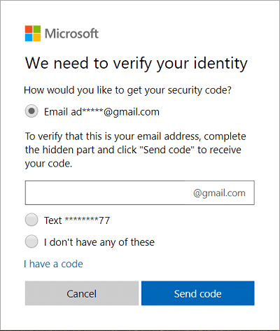 Seleccione cómo le gustaría verificar su identidad y haga clic en Siguiente |  Cómo restablecer su contraseña en Windows 10